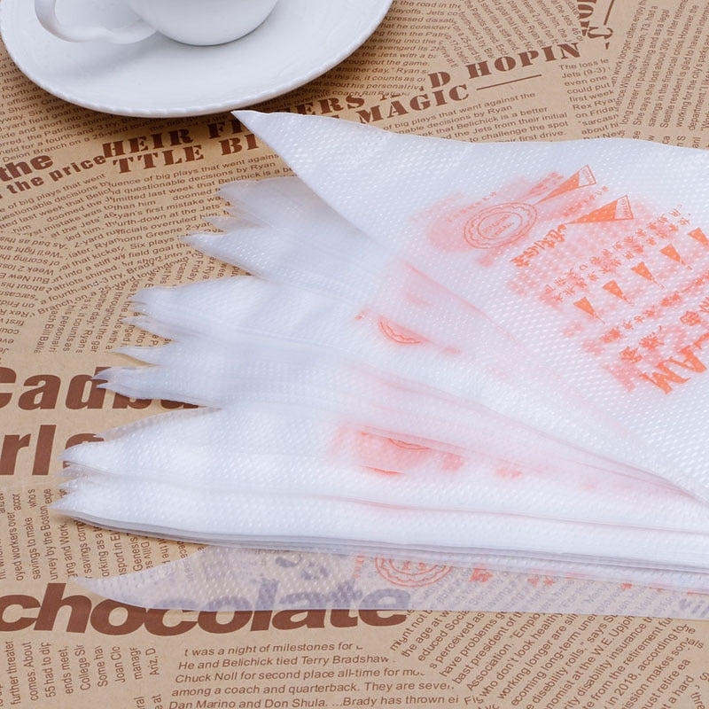 100/50/30/10PCSLot, Food Grade Plastic,Disposable Piping Bag Icing Nozzle Fondant Cake Decorating