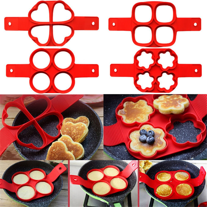 1Pcs Silicone Non Stick Fantastic Egg Pancake Maker Ring Kitchen Baking Omelet Moulds Flip cooker