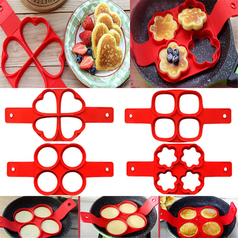 1Pcs Silicone Non Stick Fantastic Egg Pancake Maker Ring Kitchen Baking Omelet Moulds Flip cooker