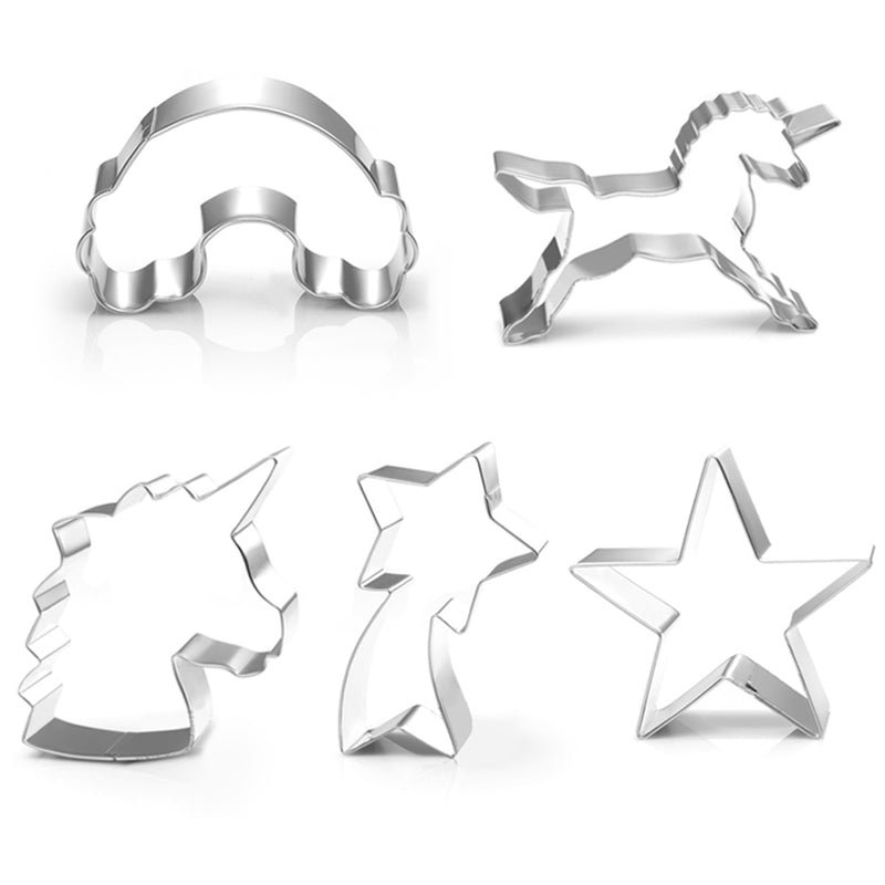 1Pcs Unicorn Head Cookie Cutter Stainless Steel Fondant Cutter Baking Cookie Mold Biscuit Mould