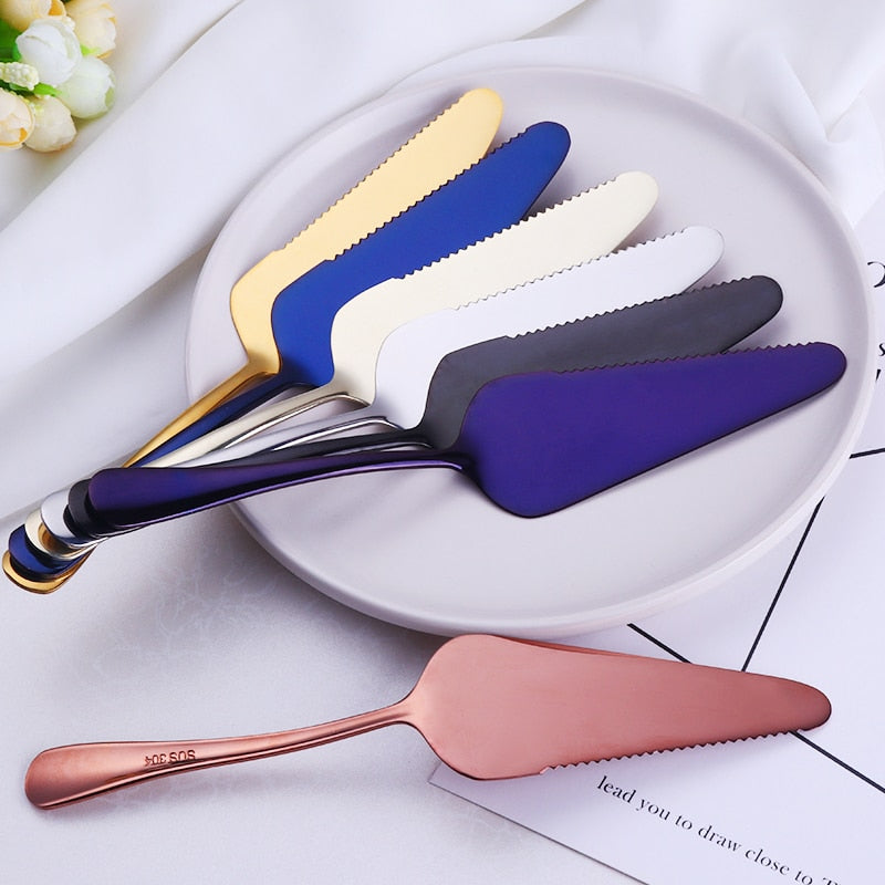 2PCS Cake Pizza Cheese Shovel Knife Stainless Steel Baking Cooking Tools Ice Cream Server