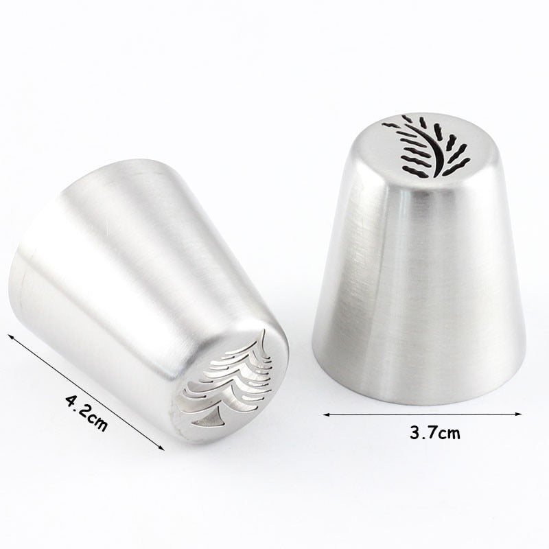 2Pcs Russian Icing Piping Tips Christmas Tree Pastry Nozzles Cake Cupcake Cookie Decoration Pastry