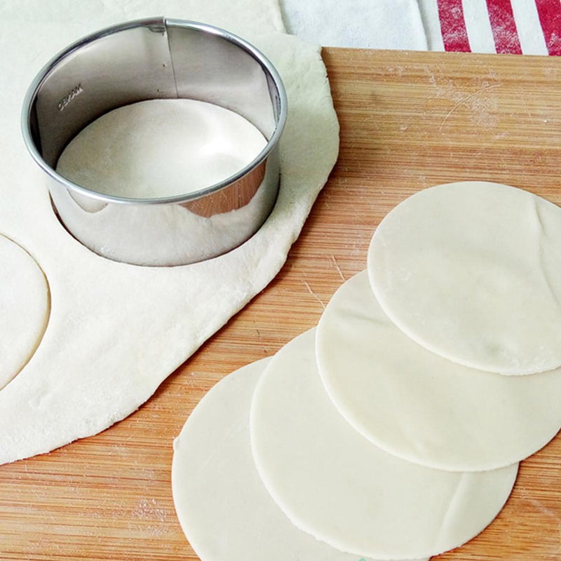3PCS Stainless Steel Round Dumpling Molds Egg Tarts Dumpling Wrapper Mold Biscuit Cutting Kitchen