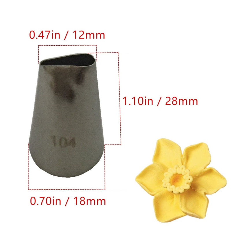 5pcs Flower Petal Nozzles Stainless Steel Cream Icing Piping Nozzle Pastry Tips Set Cake Cupcake