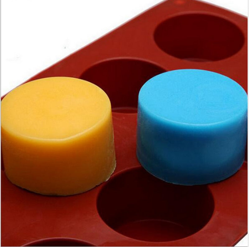 8 Holes Round Silicone Cake Mold 3D Handmade Cupcake Jelly Cookie Mini Muffin Soap Maker DIY