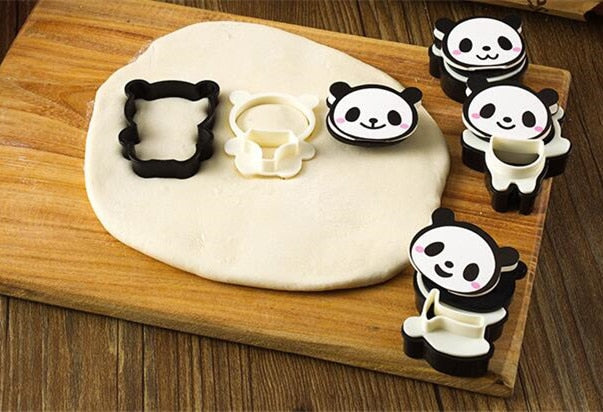 Hand Cartoon Panda Cookies Cutter Stamp Rvs Biscuit Mould Set Baking Tools Cutter Tools Cake