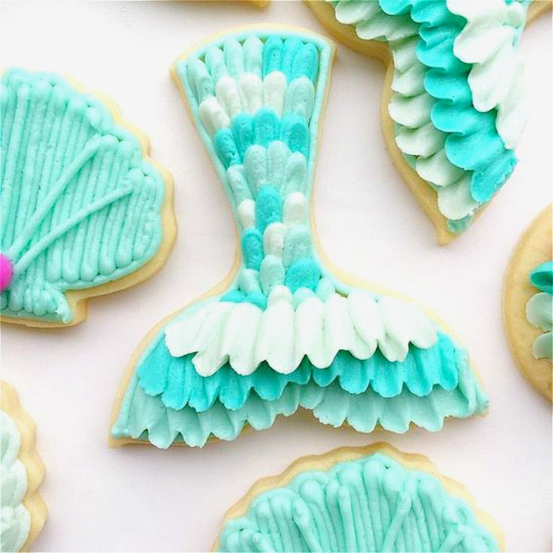 KENIAO Mermaid Tail Cookie Cutter for Kids -9.7 x 8.6 cm - Ocean Whale Tail Biscuit / Fondant