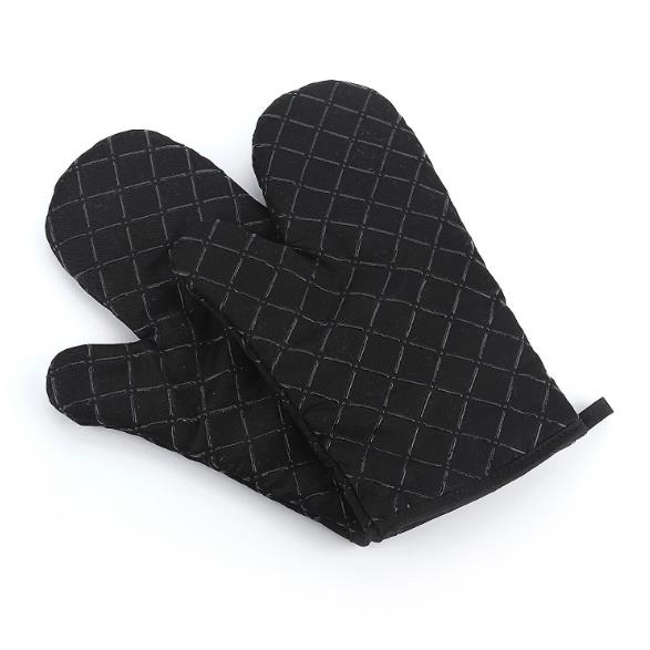 Kitchen Oven Mitts With Non-Slip Silicone Printed Cotton Glove 1 Pair of Heat Resistant Cooking