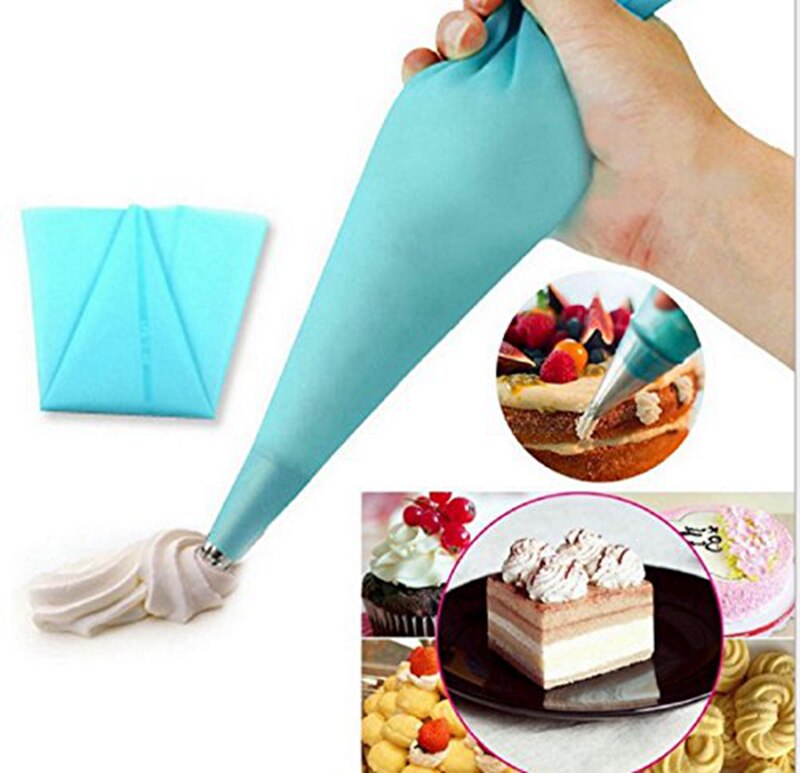4 Sizes Silicone Pastry Bag Set, Reusable Icing Piping Bag Baking Cookie Cake Decorating