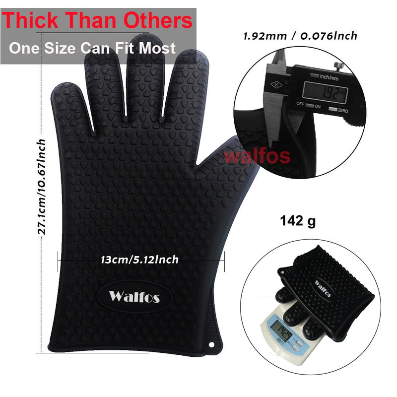 Silicone Oven Kitchen Glove Heat Resistant Thick Cooking BBQ Grill Glove Oven Mitts