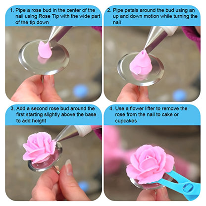 Cake Decorating Kit | Total 106pcs | 53 Icing Tips And Turntable Stand |Complete Baking Supplies Set