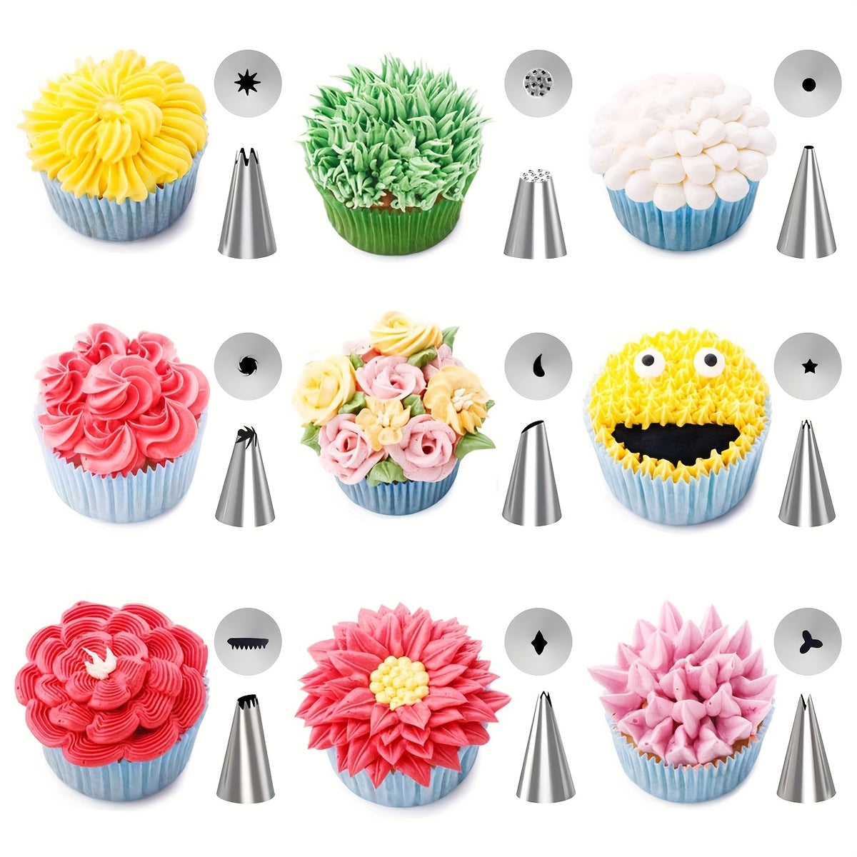 Cake Decorating Kit | Total 106pcs | 53 Icing Tips And Turntable Stand |Complete Baking Supplies Set