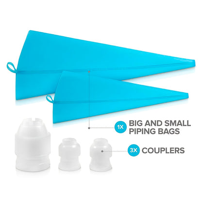 Cake Decorating Kit | Total 106pcs | 53 Icing Tips And Turntable Stand |Complete Baking Supplies Set