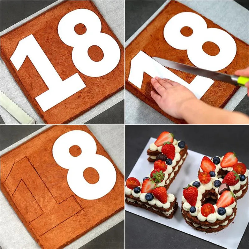9PCS/SET Molds For Cakes Plastic Alphabet Number Cake Molds Mould Cake Decorating Fondant Tools