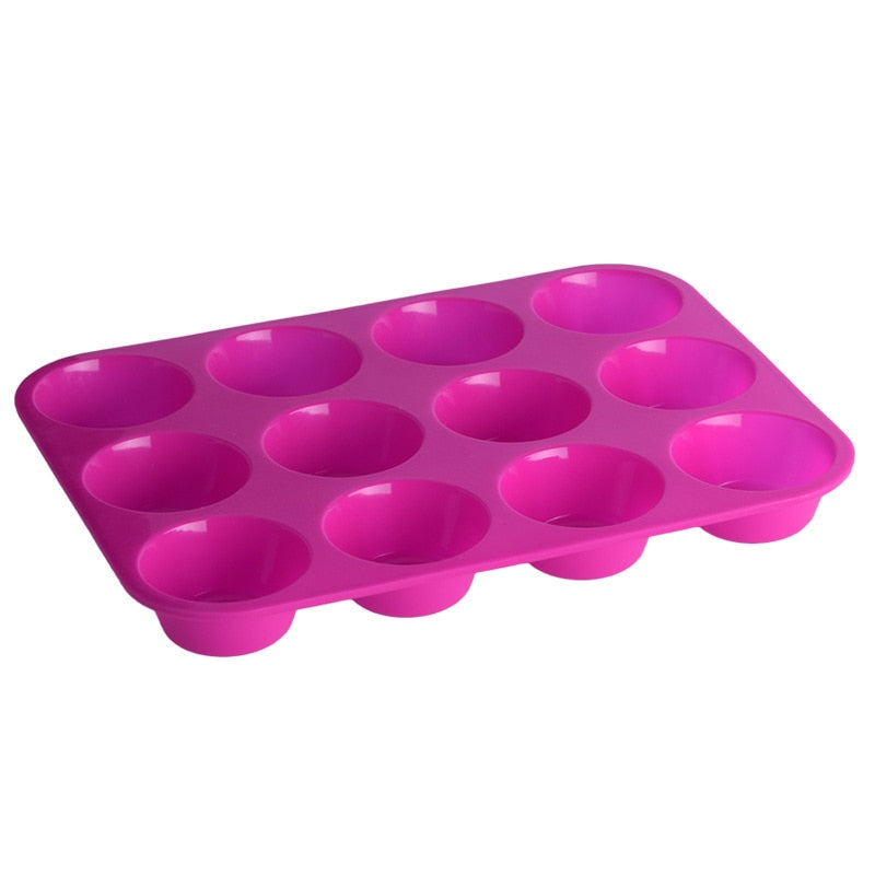 Mini Muffin Cup 12 or 24 Cavity Silicone Cake Molds Soap Cookies Cupcake Bakeware Pan Tray Mold Home