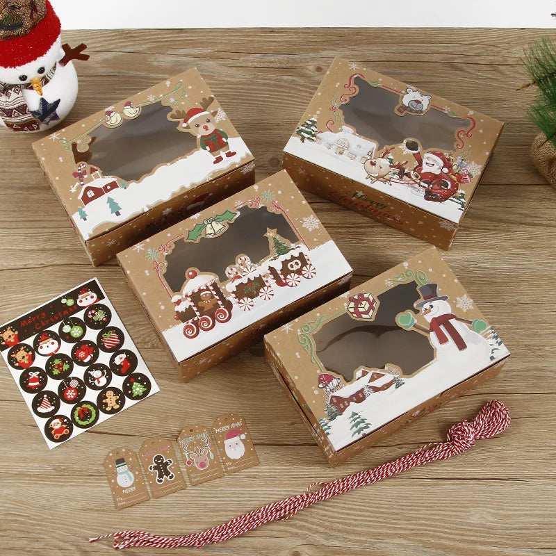 LBSISI Life-Merry Christmas Gift Boxes, Packing Cupcake, Cookies, Candy, Party Supplies