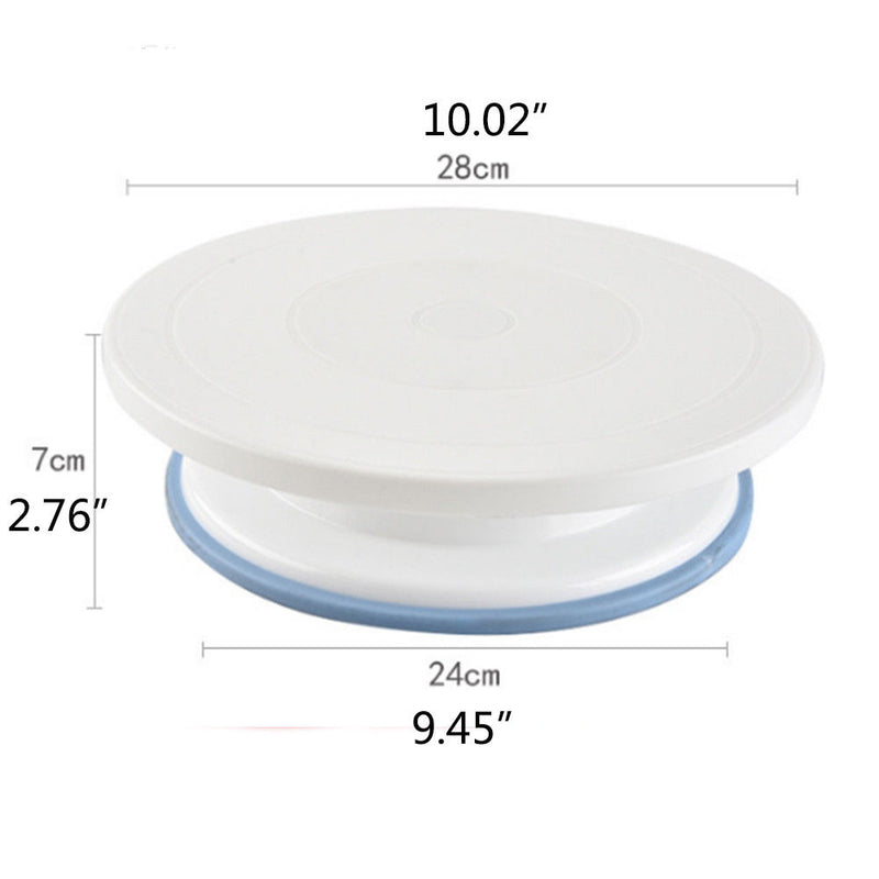 10 Inch Plastic Cakes Stand Turntable Rotating Spatula Dough Knife Decorating Cream Cake Rotary