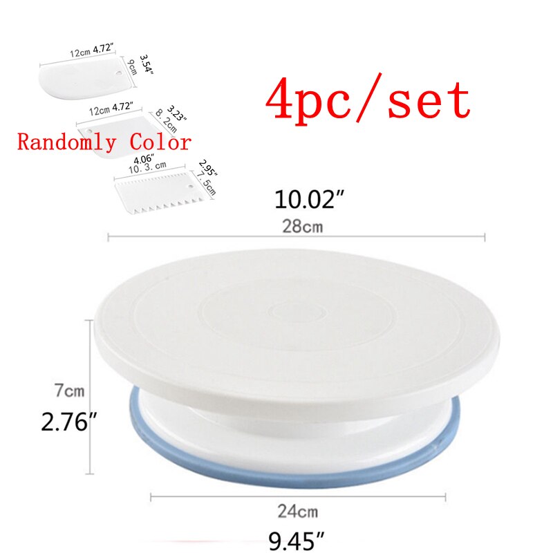 10 Inch Plastic Cakes Stand Turntable Rotating Spatula Dough Knife Decorating Cream Cake Rotary