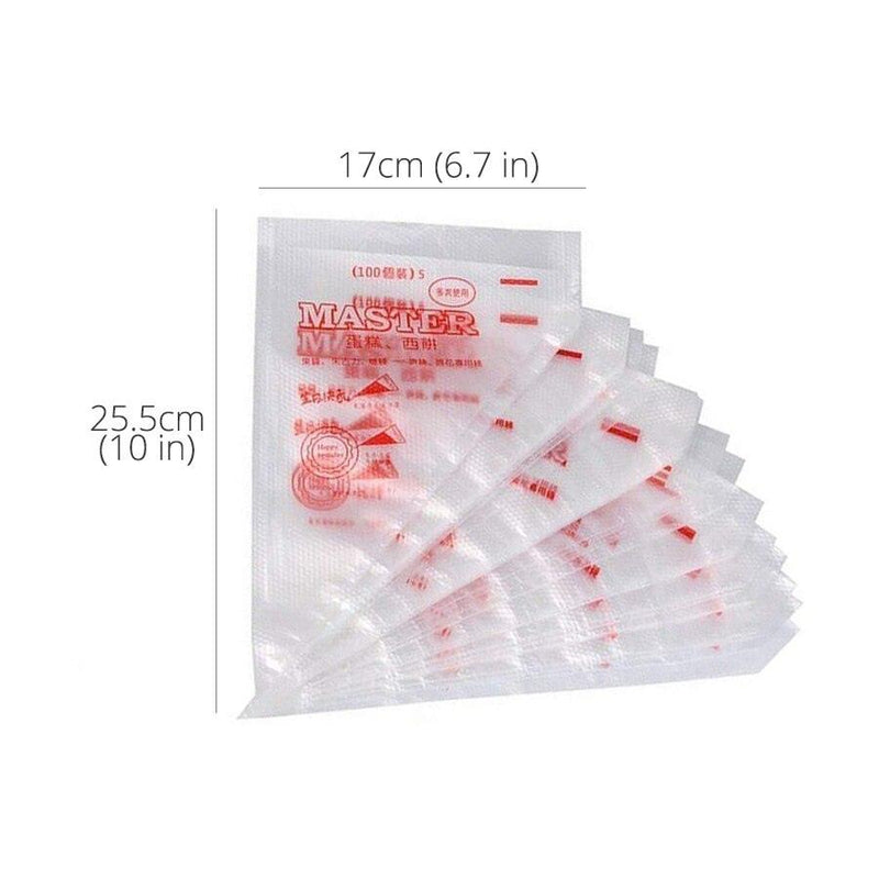 100-Pack Pastry Bags 10-Inch Disposable Icing Bags Decorating Bags Baking and Cake Decorating