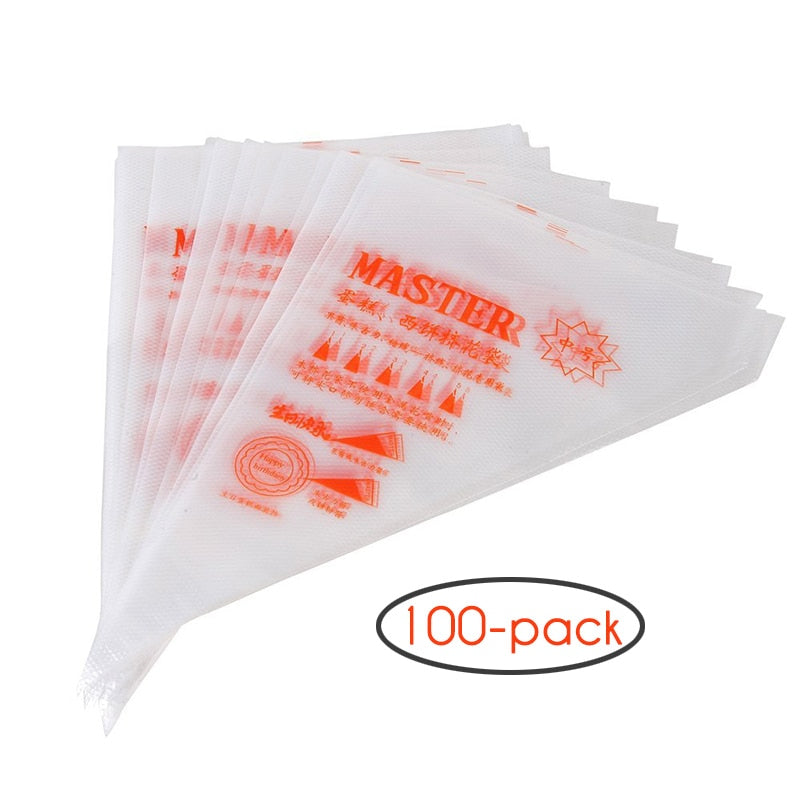100-Pack Pastry Bags 10-Inch Disposable Icing Bags Decorating Bags Baking and Cake Decorating