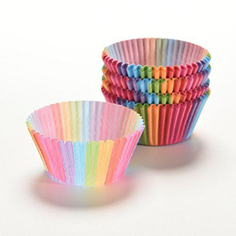 100PCS Colorful Cupcake Liner Baking Cup Cupcake Paper Muffin Cases Cake Box Cup Egg Tarts Tray Cake