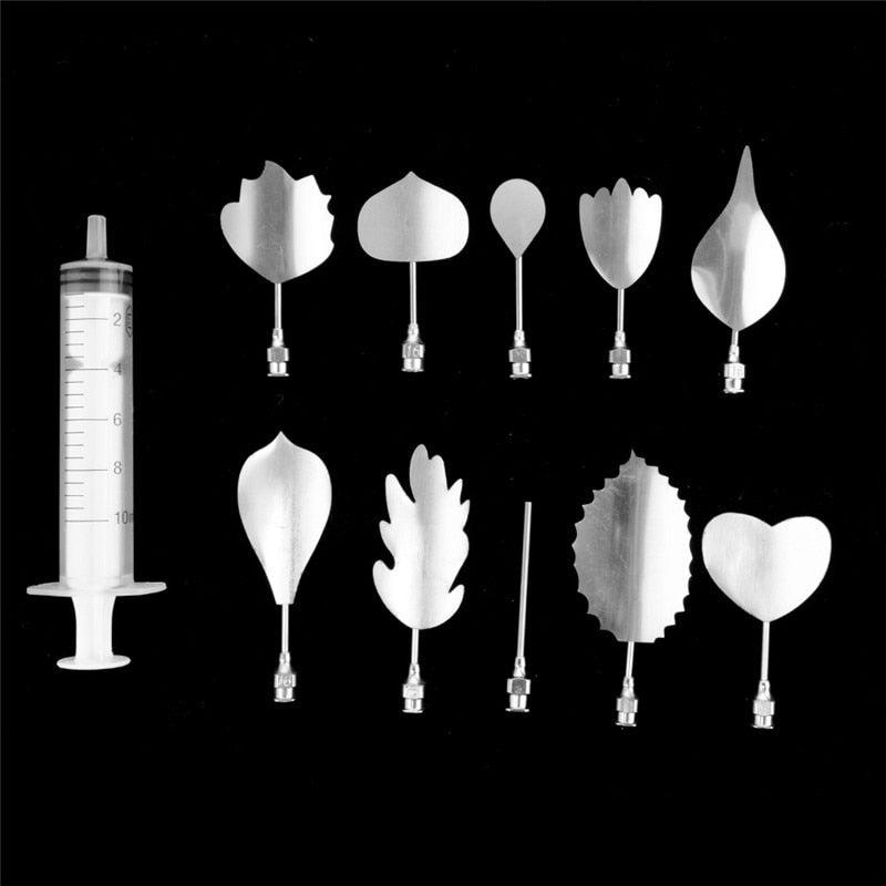 10PCS/set Flowers Leaves 3D Jelly Art Tools Cake Jello Gelatin Pudding Baking Nozzles Cake