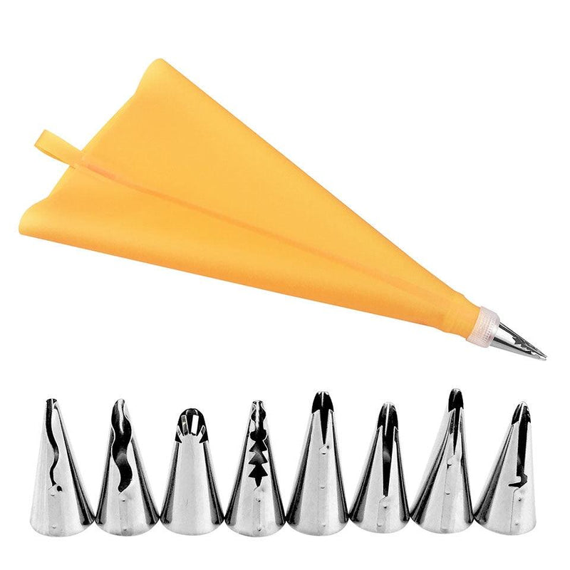 10Pcs/Set Skirt Lace Cake Decorating Tips Tool With Cream Bag Stainless Steel Pastry Icing Piping