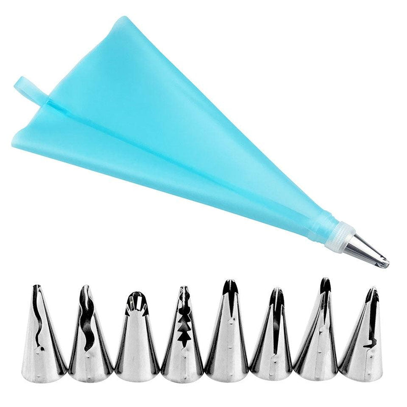 10Pcs/Set Skirt Lace Cake Decorating Tips Tool With Cream Bag Stainless Steel Pastry Icing Piping