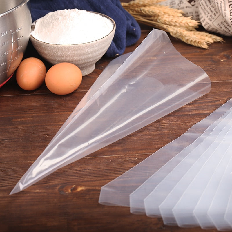 10pcs White Disposable Piping Bag Pastry Bag Icing Piping Cake Cupcake Decorating Tools