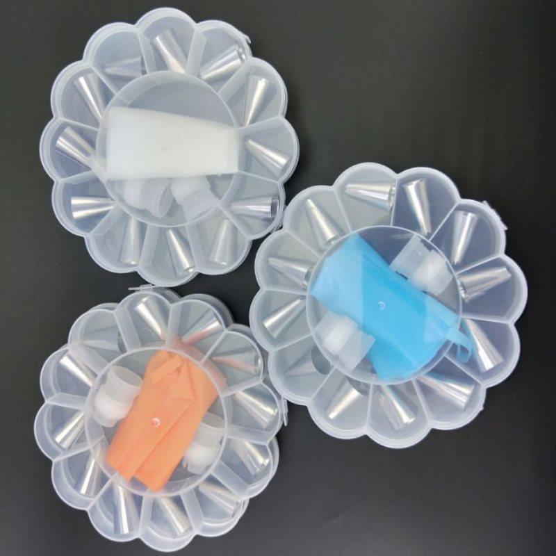 14Pcs/Set Stainless Steel Nozzle Set DIY Cake Decorating Tips Russian Icing Piping Tips Silicone