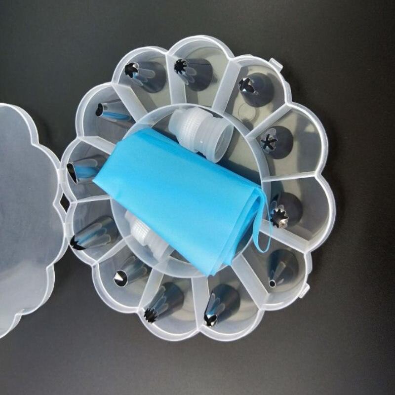 14Pcs/Set Stainless Steel Nozzle Set DIY Cake Decorating Tips Russian Icing Piping Tips Silicone