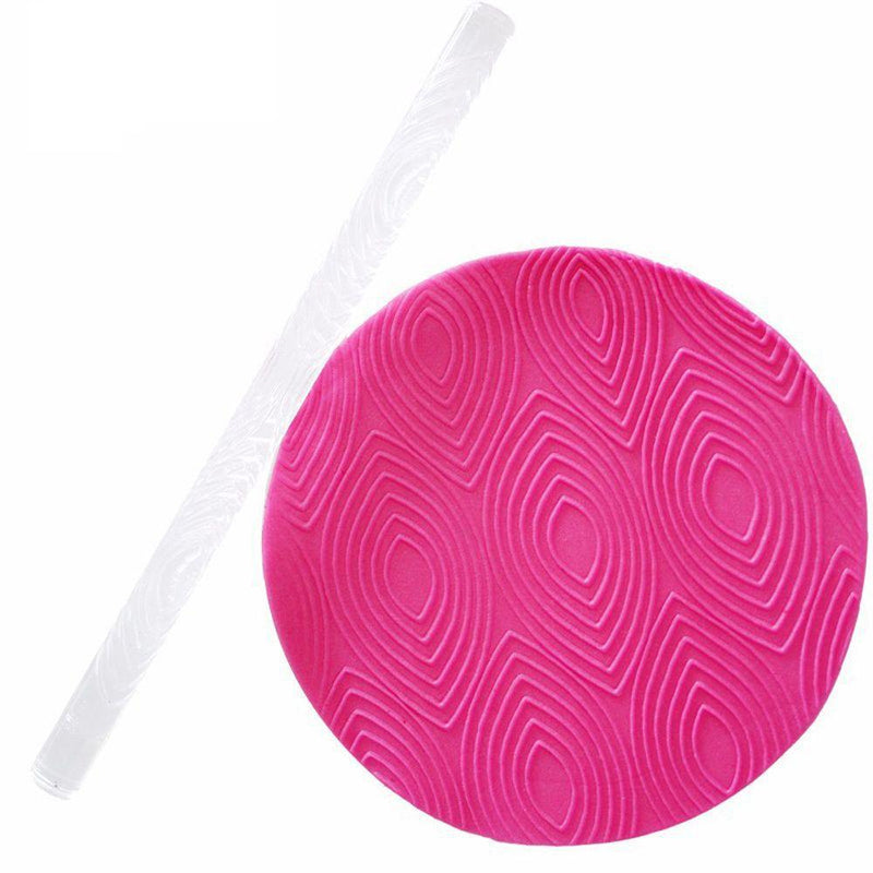 1PC Acrylic Rolling Pin Designed Fondant Cake Impression Rolling Pin Pastry Roller Embossing