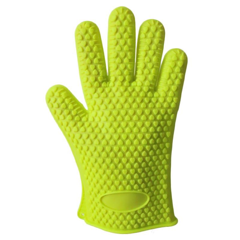 1Pair Silicone Heat Resistant Glove Multifunction Oven Mitts BBQ Gloves Kitchen Potholders Cooking