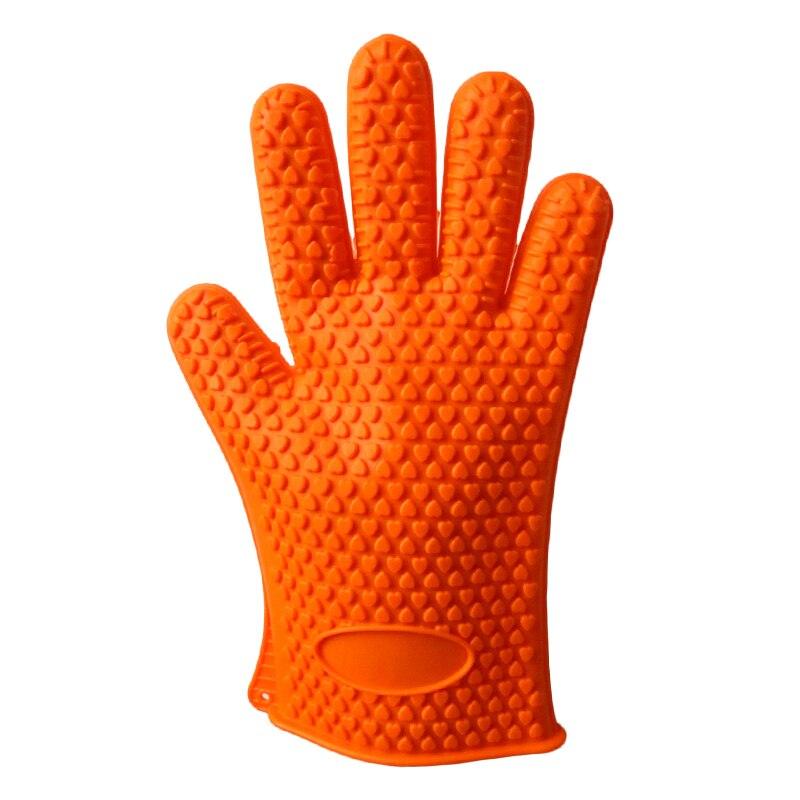 1Pair Silicone Heat Resistant Glove Multifunction Oven Mitts BBQ Gloves Kitchen Potholders Cooking