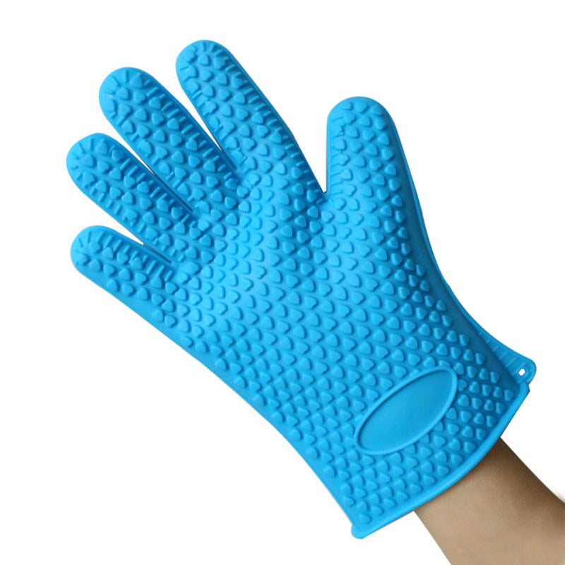 1Pair Silicone Heat Resistant Glove Multifunction Oven Mitts BBQ Gloves Kitchen Potholders Cooking