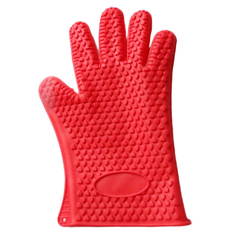 1Pair Silicone Heat Resistant Glove Multifunction Oven Mitts BBQ Gloves Kitchen Potholders Cooking