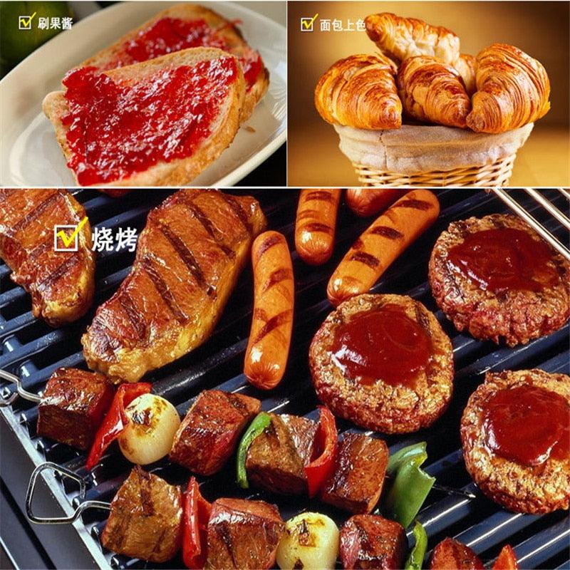 1Pc BBQ Wood Handle Basting Oil Brush Barbecue Cooking Accessories Bristle Brushes Kitchen Gadgets