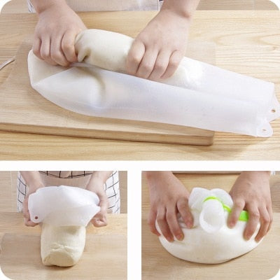 1Set Cooking Pastry Tools Soft Silicone Preservation Kneading Dough Flour-mixing Bag Kitchen