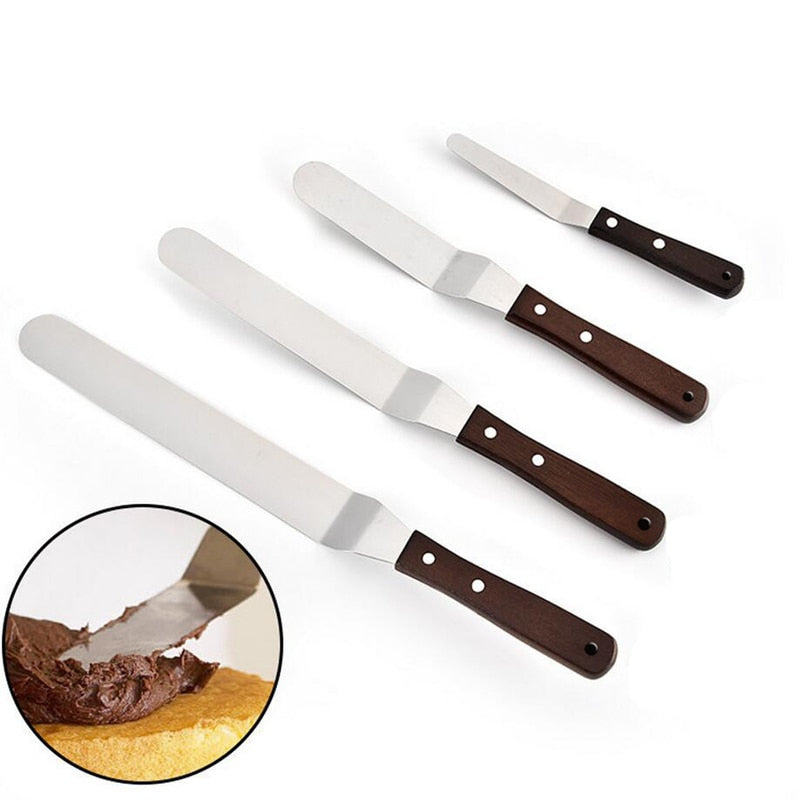 1pc Stainless Steel Butter Cake Cream Spatula for Cake Smoother Fondant Baking Pastry Cake