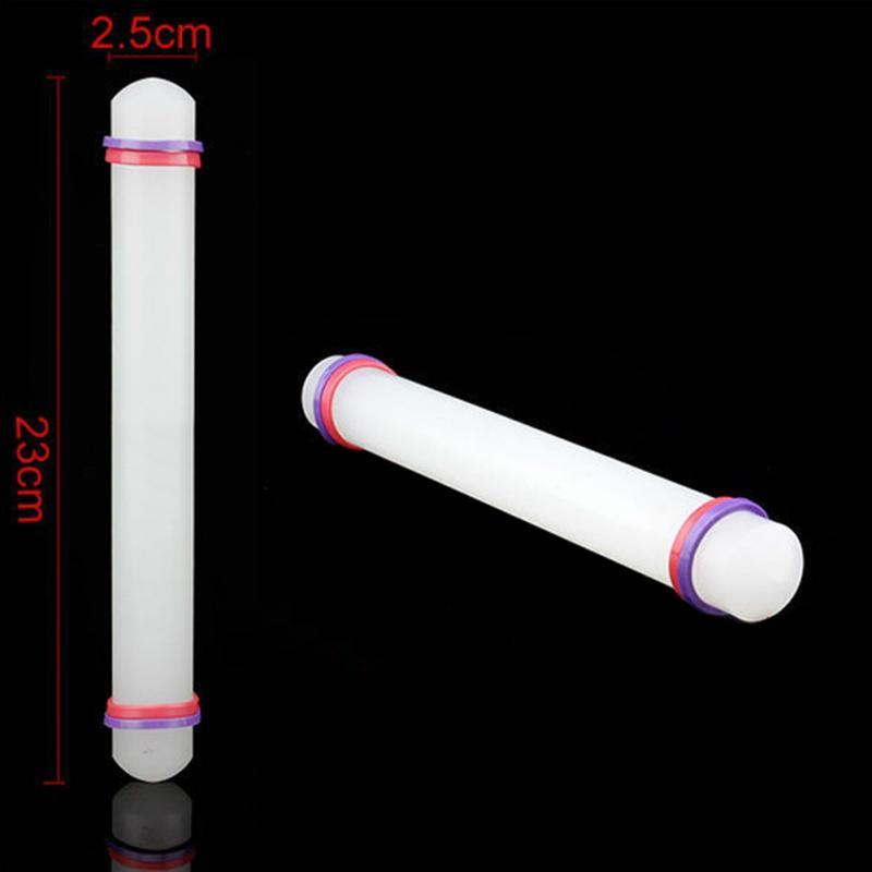23cm Plastic White Non-stick Glide fondant rolling pin Cake Dough Roller Decorating Cake Tools