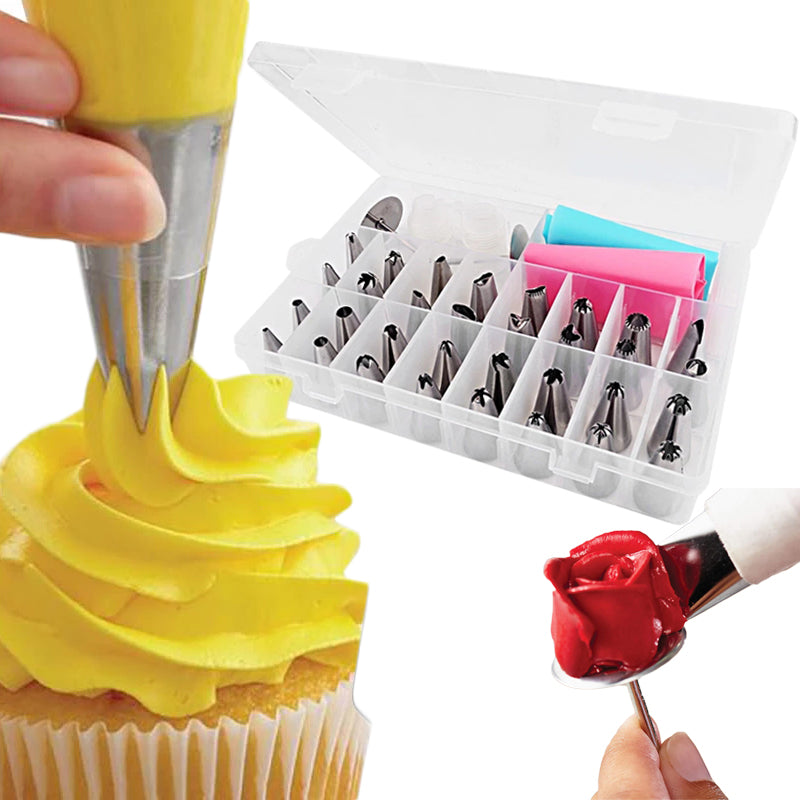 28cm Anti-skid Plastic Cake Turntable Rotating Cake Decorating Tools Pastry Bags Nozzles Set Spatula