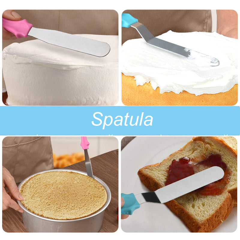 28cm Anti-skid Plastic Cake Turntable Rotating Cake Decorating Tools Pastry Bags Nozzles Set Spatula