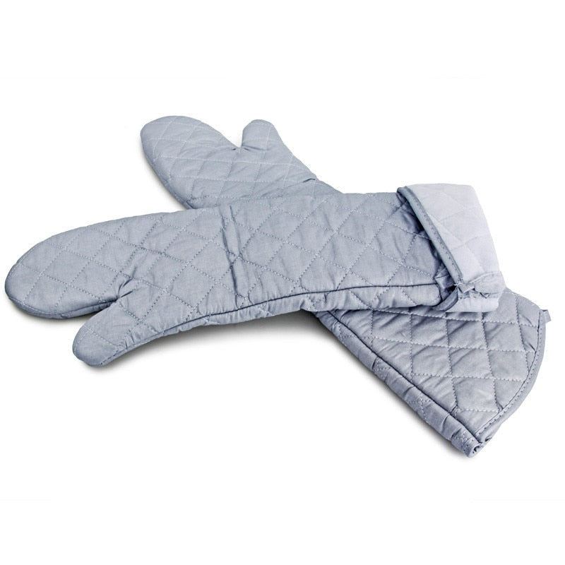 2pcs 23'' Oven Mitts Long Cotton Oven Gloves Kitchen Cooking BBQ Glove Grilling Pot Holder Helper