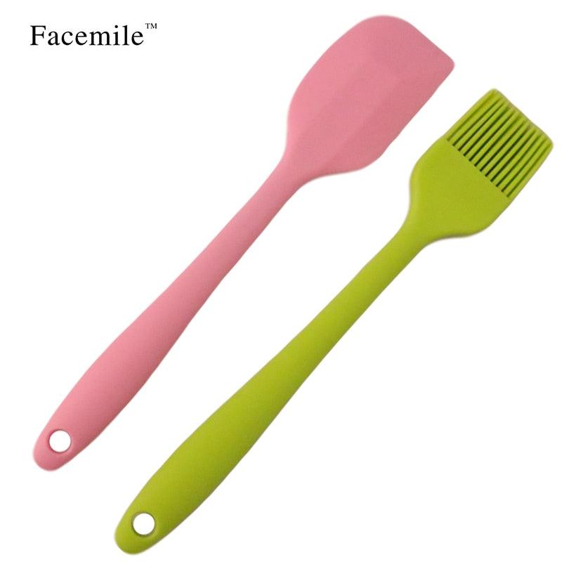 2pcs/set Silicone Bakeware Utensil Basting Pastry Baking Cooking BBQ Tools Cake Brush and Cake