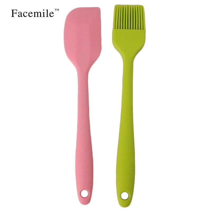2pcs/set Silicone Bakeware Utensil Basting Pastry Baking Cooking BBQ Tools Cake Brush and Cake