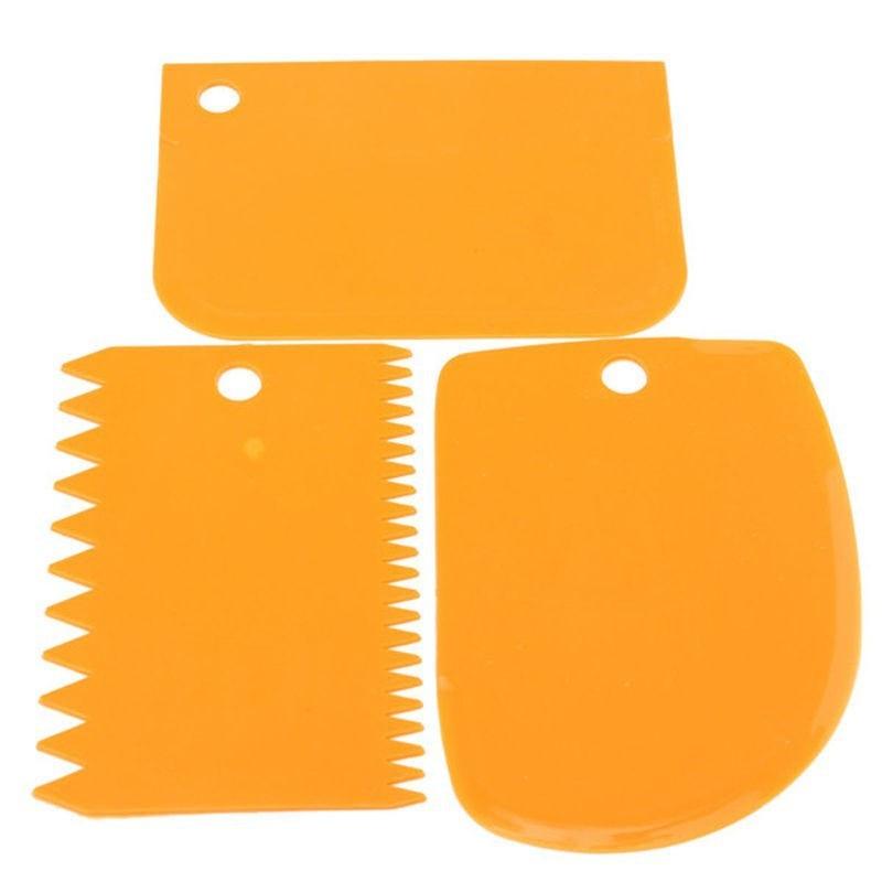 3Pcs/Set Plastic Cake Scraper Set Multifunction Blade Fondant Cake Decoration Tool Pastry Cream