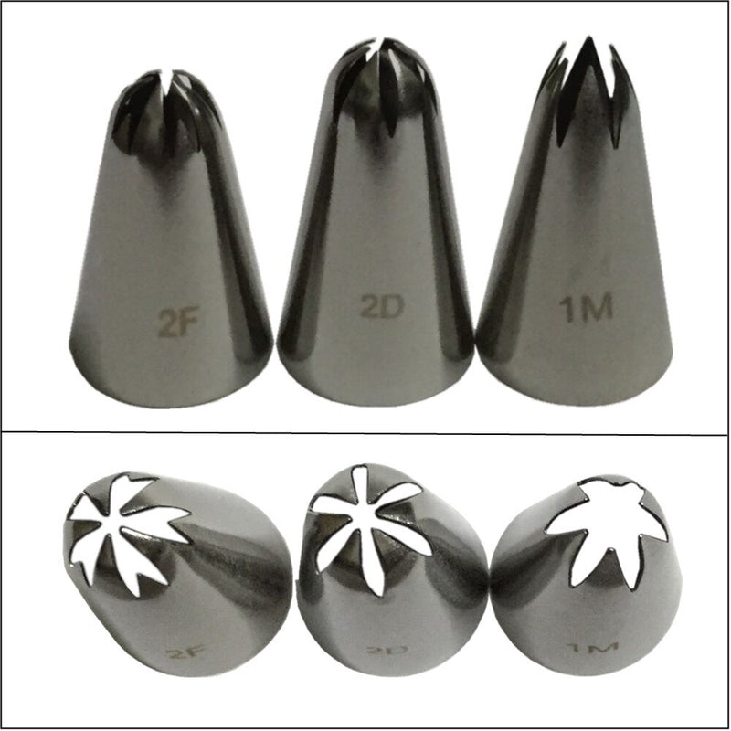 3pcs S 1M 2F big size Cream Cake Icing Piping Russian Nozzles Pastry Tips Fondant Cake Decorating