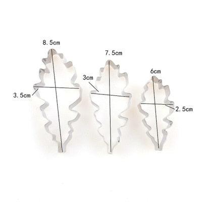 3pcs/lot Silver leaf chrysanthemum Cake Mold Stainless Steel Fondant Sugarcraft Cookie Biscuit