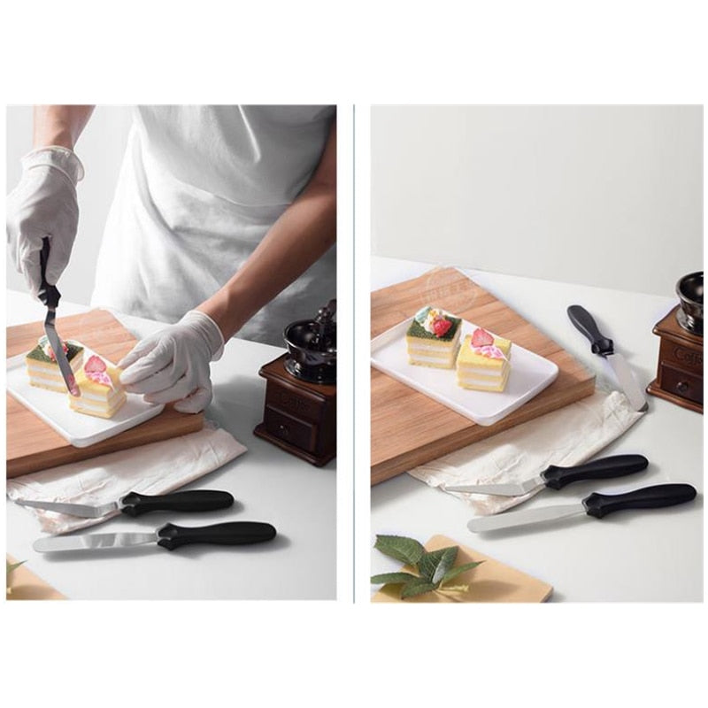 3pcs/set Blade Angled Espatula Spatula Cake Icing Spatula Smooth Filling Tool Cutter Set Wedding