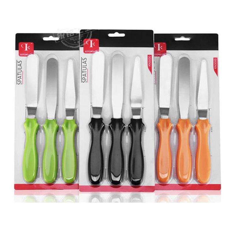 3pcs/set Blade Angled Espatula Spatula Cake Icing Spatula Smooth Filling Tool Cutter Set Wedding